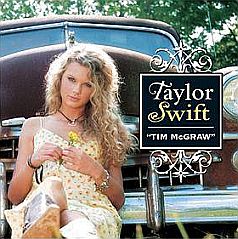 CD cover photo of  Taylor Swift’s first single, ‘Tim McGraw.’ Click for digital single.