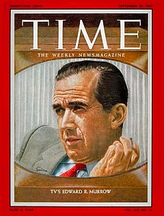 Edward R. Murrow on the cover of Time magazine, September 1957.