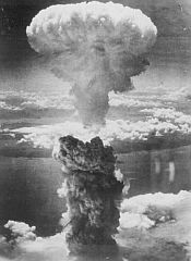Photograph of an atomic blast, a version of which was also shown in the 'Daisy Girl' campaign ad.