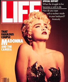 Madonna, Life magazine, Dec. 1986. Click for copy.