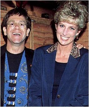 Elton John & Princess Diana in happier times.