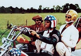 'Easy Riders' - from left: Hopper, Fonda & Nicholson.
