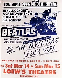 Poster for Beatles' closed-circuit concert in Providence, R.I., 1964.