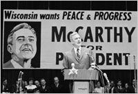McCarthy at 1968 campaign rally in Wisconsin.