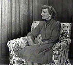 Nixon’s wife, Pat, on the set during speech, was also shown in some camera shots.