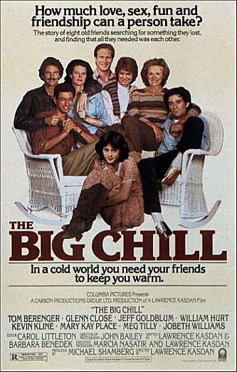 Poster for the 1983 film, with subhead above that reads: 'The story of eight old friends searching for something they lost, and finding that all they needed was each other.' For many Baby Boomers who saw this film, the soundtrack was especially memorable, a fact not lost on Madison Avenue.