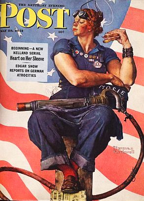 Norman Rockwell’s ‘Rosie The Riveter’ cover for the May 29, 1943 edition of The Saturday Evening Post, was the first visual image to incorporate the ‘Rosie’ name.