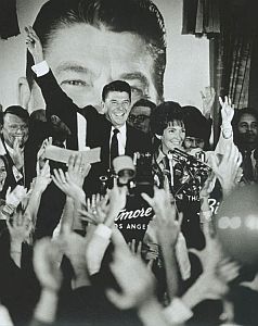 Ronald & Nancy Reagan at victory party after winning the 1966 California governor's race.