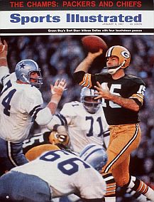 Green Bay Packer quarterback Bart Starr – shown on a ‘Sport Illustrated’ Jan 1967 cover – was a Nixon supporter in 1968.