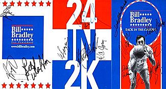 Bill Bradley year 2000 fundraiser program, Madison Square Garden, signed by Bradley’s former Knicks teammates. Campaigning for President exhibit, Museum of the City of New York / Museum of Democracy. 