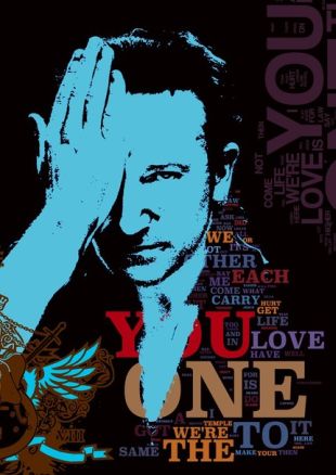 Limited edition poster art for U-2 song ‘One’ featuring Bono, by Greek graphic arts designer and photographer Kostas Tsipos  @ http://kostas-tsipos.blogspot.com/.