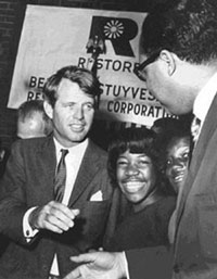 Robert Kennedy at Bed-Sty com- munity meeting, December 1966.