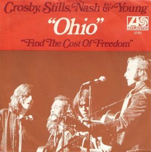 Single sleeve for the Crosby, Stills, Nash & Young song, ‘Ohio.’ Click for digital version.