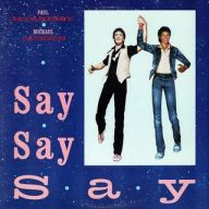 Cover art for the Paul McCartney /Michael Jackson single, ‘Say, Say Say’, 1983-1984.