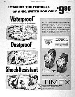 Full-page Timex ad touting its watches in the ‘Saturday Evening Post,’ 1953.
