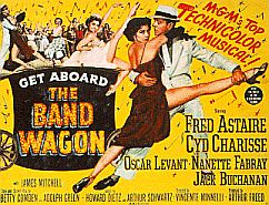 Poster for 1953 film, ‘The Band Wagon,’ w/Fred Astaire & Cyd Charisse. Click for framed copy.