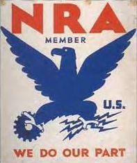 ‘Blue Eagle’ poster displayed by U.S. companies during 1933-35 that were in compliance with certain New Deal recovery programs.