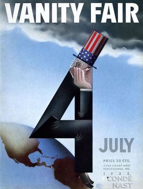 Paolo Garretto's rendition of Uncle Sam in the shape of numeral “4” featured on the July 1933 cover of ‘Vanity Fair.’