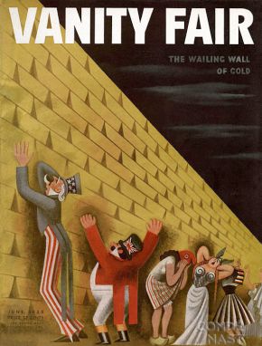 The June 1933 cover of ‘Vanity Fair’ offered ‘The Wailing Wall of Gold’ by artist Miguel Covarrubias.
