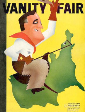Cover of Vanity Fair’s February 1934 issue, showing FDR on a ‘rough ride.’