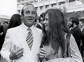 Janis Joplin with Columbia Records president Clive Davis at a 1968 party celebrating Joplin's record deal. Davis had seen Joplin perform at the Monterey Pop Festival with Big Brother, later telling ‘Rolling Stone’ magazine that her performance was “mezmerizing...”