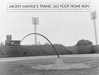 The path of the alleged 565-foot home run that Mickey Mantle was reported to have hit in a game against the Washington Senators on April 17,1953 in Washington, D.C.’s former Griffith Stadium. (Associated Press).