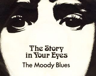 Portion of the French single sleeve for Moody Blues’ 1971 hit song, 'The Story in Your Eyes.' Click for Amazon digital single.