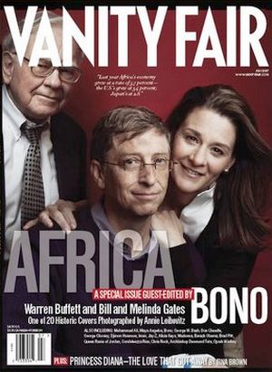 Another in the sequence of Vanity Fair's July 2007 covers, this one with Buffett and Bill and Melinda Gates. Click for copy.