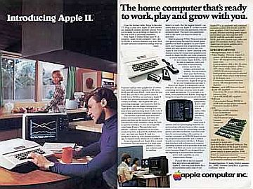 Two-page magazine ad for the Apple II computer that ran in “Scientific American,” September 1977.