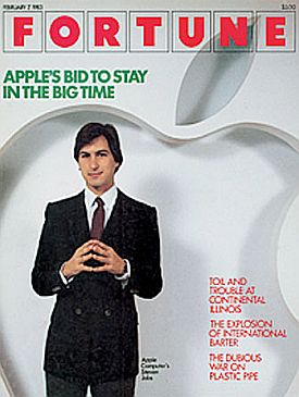 Steve Jobs on the cover of Fortune magazine, February 7, 1983, near the launch of the LISA computer.