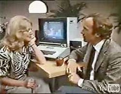Dick Cavett in Apple II TV ad, 1981. Click on photo to view ad on YouTube.