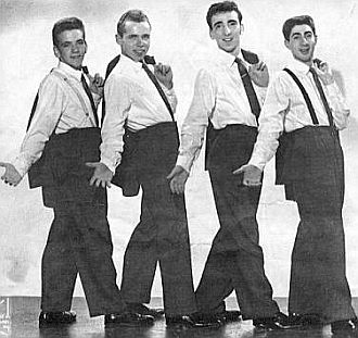 Danny & The Juniors – from left, Danny Rapp, Dave White, Joe Terranova, and Frank Maffei – rose to fame in the late 1950s with “At The Hop.” 