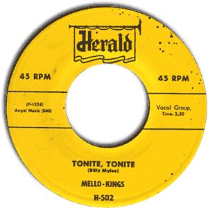 The Mello-Kings appeared twice on Bandstand in 1957 performing ‘Tonite, Tonite”(later corrected to “Tonight, Tonight”).  Despite rising only to No.77 on the pop charts, the song remains a Doo Wop favorite. Click for 'Greatest Hits' CD.