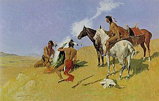Frederic Remington’s “The Smoke Signal,” 1905, oil on canvas. Amon Carter Museum, Fort Worth, TX. Click for art print.