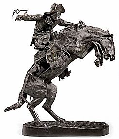 Frederic Remington's "The Bronco Buster," 1895, now a famous piece of art. Click for sculpture.