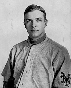 Photograph of a young Christy Mathewson, circa early 1900s, in his New York uniform.
