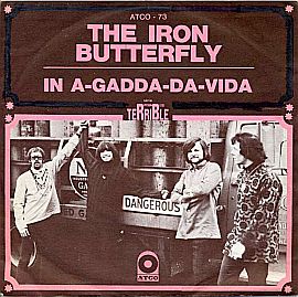 1968 French record sleeve for Iron Butterfly’s “In-A-Gadda-Da-Vida,” single.
