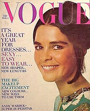 Ali MacGraw, Vogue cover girl, March 1970.