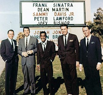 “Rat Pack” members early 1960s, from left: Frank Sinatra, Dean Martin, Sammy Davis, Jr., Peter Lawford and Joey Bishop.