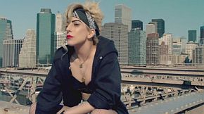 Gaga in pensive moment in Google Chrome ad.