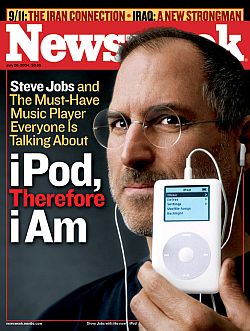 Apple CEO Steve Jobs on the cover of Newsweek magazine, July 26, 2004, as the iPod phenomenon began to take off in a big way.