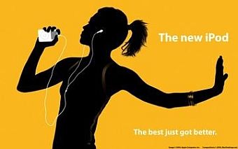 Another silhouette ad from Apple, this one touting "The new iPod -- The best just got better."