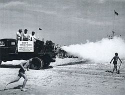 DDT spraying, beach area, in the 1950s.