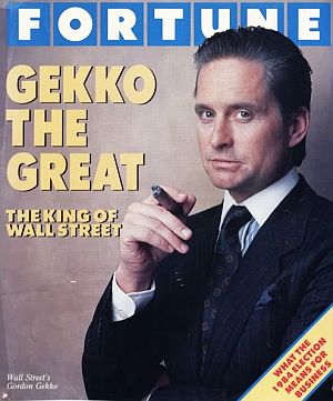 1987: This fake issue of Fortune magazine featuring Gordon Gekko on the cover as “The King of Wall Street” was used as a prop in the film “Wall Street.”