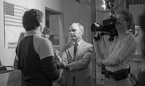 1980: Brian Lamb at Sen. Edward Kennedy’s campaign offices in Philadelphia, PA. Photo: Cable Center