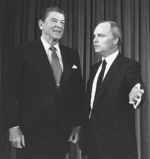 1981: Brian Lamb with President Ronald Reagan.