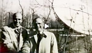 1970s: Bob Rosencrans & Brian Lamb near satellite dish for C-SPAN in early years. Cable Center video.