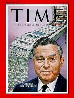 S.I. “Sam” Newhouse on the cover of Time magazine, July 27th, 1962.