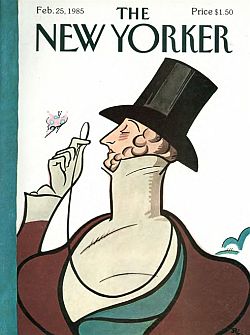 The New Yorker, Feb 25, 1985, featuring famous mascot, Eustace Tilley, about the time S. I. Newhouse acquired it.