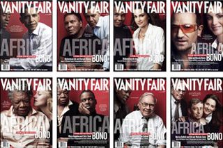 Part of the sequence of 20 “celebrity pairs” used in Vanity Fair’s special Africa edition, July 2007.